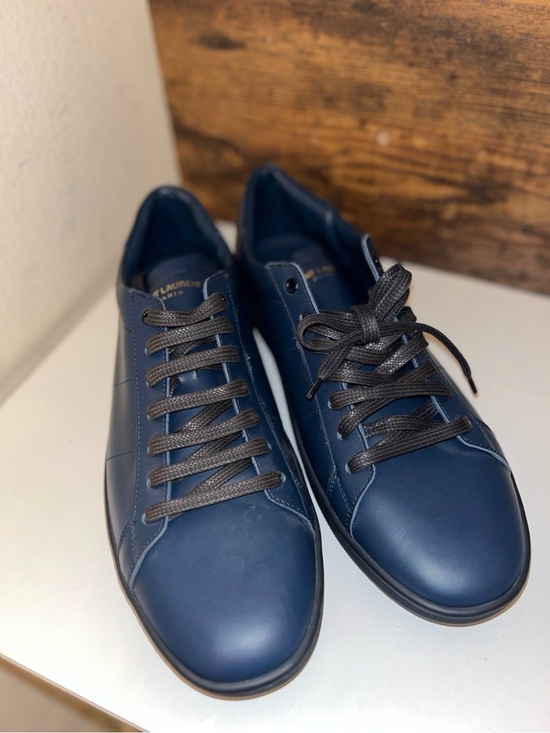 Saint Laurent Other - Saint Laurent Sl/01 Leather Low Trainer Sneakers Slim Navy Blue sz 46